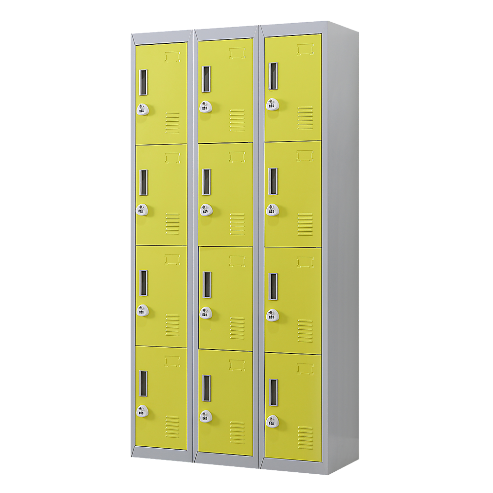 12-Door Locker with 3-Digit Combination Lock - Secure Storage for Office, Gym, Shed, School & Home - Ideal for Personal Belongings, Equipment & Valuables Protection