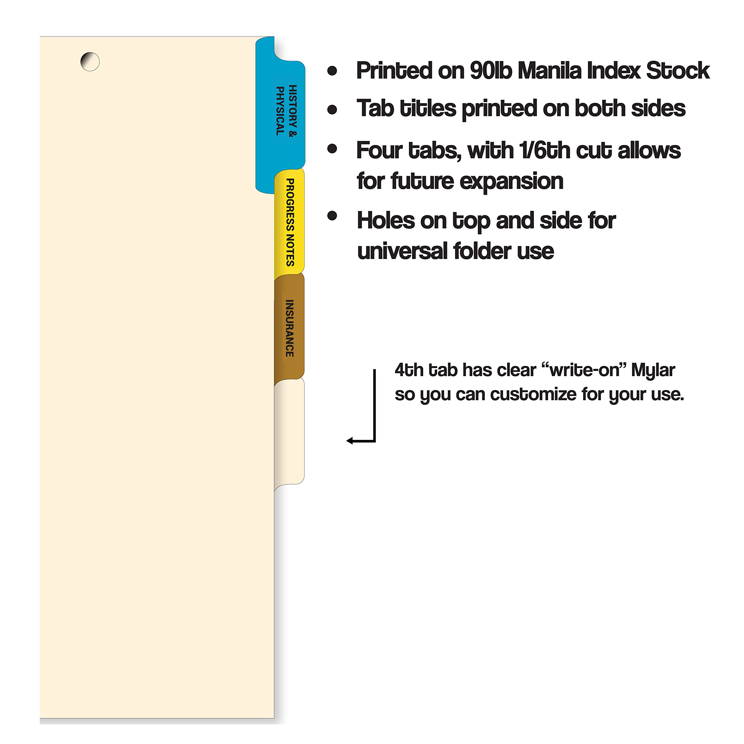 400 Sets of 4 Popular Healthcare Index Tabs - 9