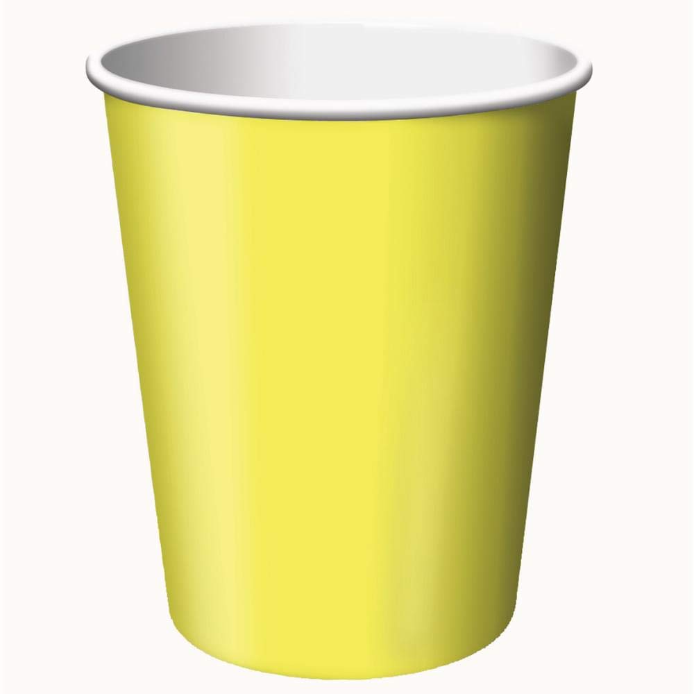 24 Pack Mimosa Light Yellow 9 oz Disposable Paper Cups - Perfect for Parties, Weddings, and Brunch Events