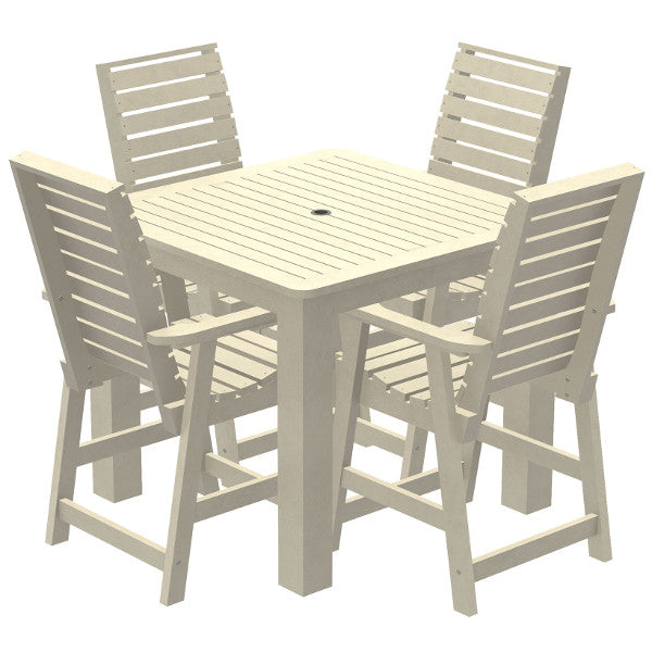 5-Piece Square Counter Dining Set - Modern Kitchen Table & Stools for Small Spaces - Perfect for Breakfast Nook, Apartment, or Bar Counter Seating