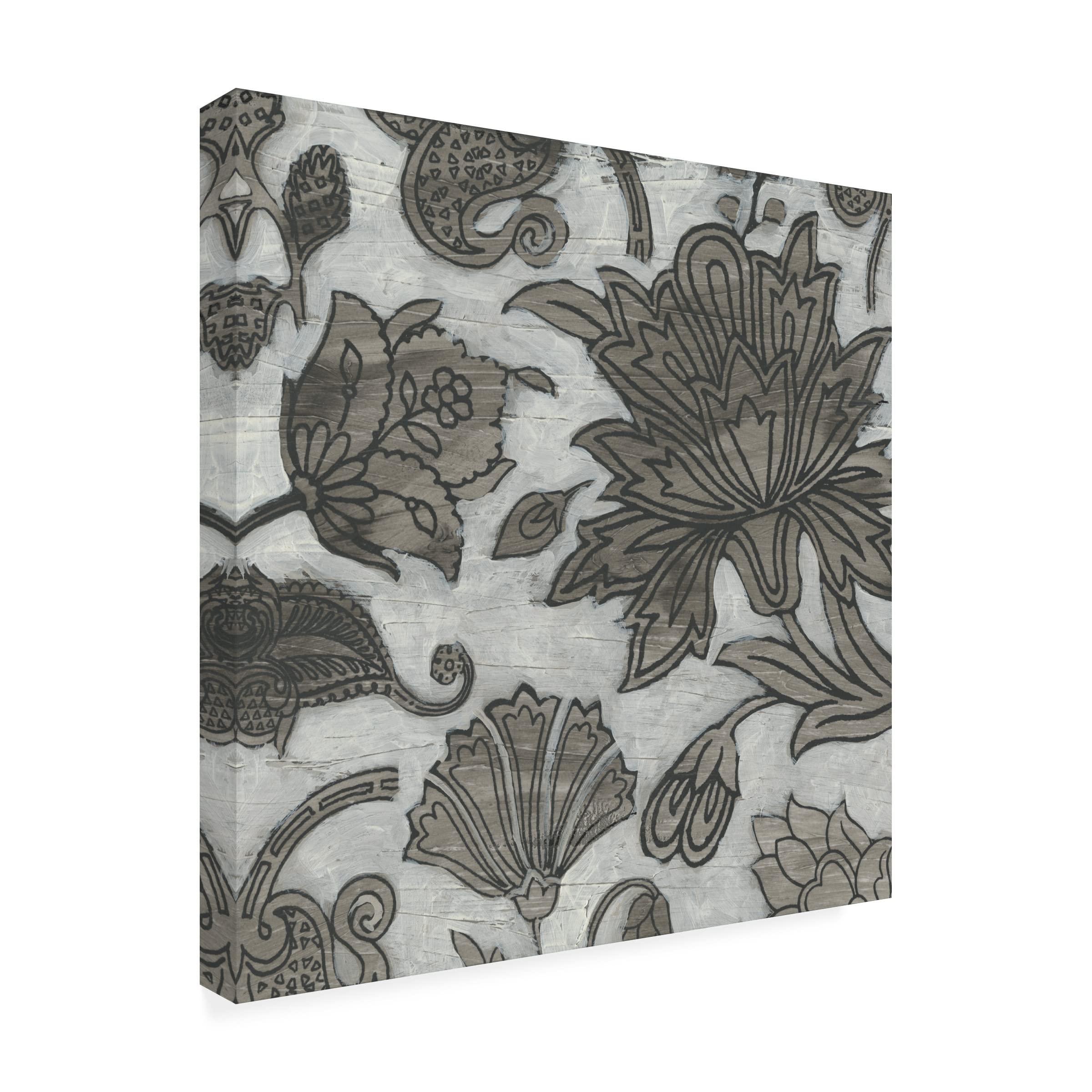 Trademark Fine Art 'Barnwood Chintz IV' Canvas Wall Art by June Erica Vess - Modern Farmhouse Decor for Living Room, Bedroom & Office