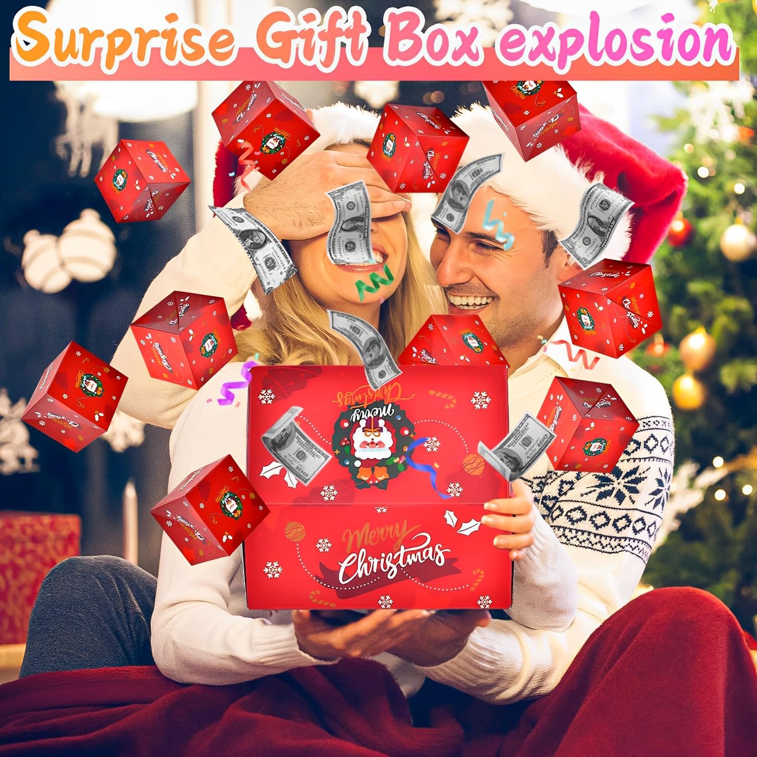 Pop Up Money Gift Box - Unique Folding Bouncing Cash Box for Birthday, Wedding & Christmas - Creative Cash Gift Idea with Surprise Explosion Effect - Perfect for Money Gifts, Graduation & Special Occasions