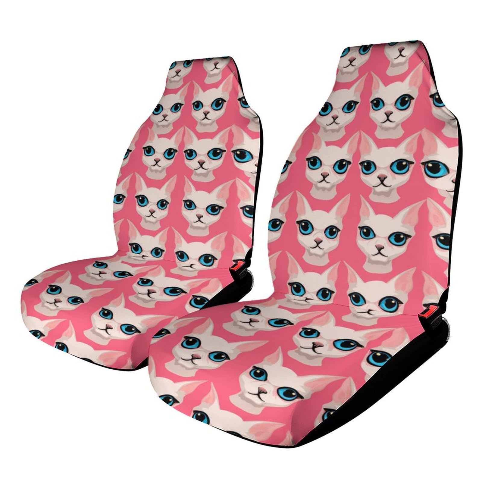 Universal Sphynx Cat Car Seat Covers - 2PCS Waterproof Pet Seat Protectors for Cars, SUVs & Trucks | Soft Interior Accessories for Hairless Cats & Pets