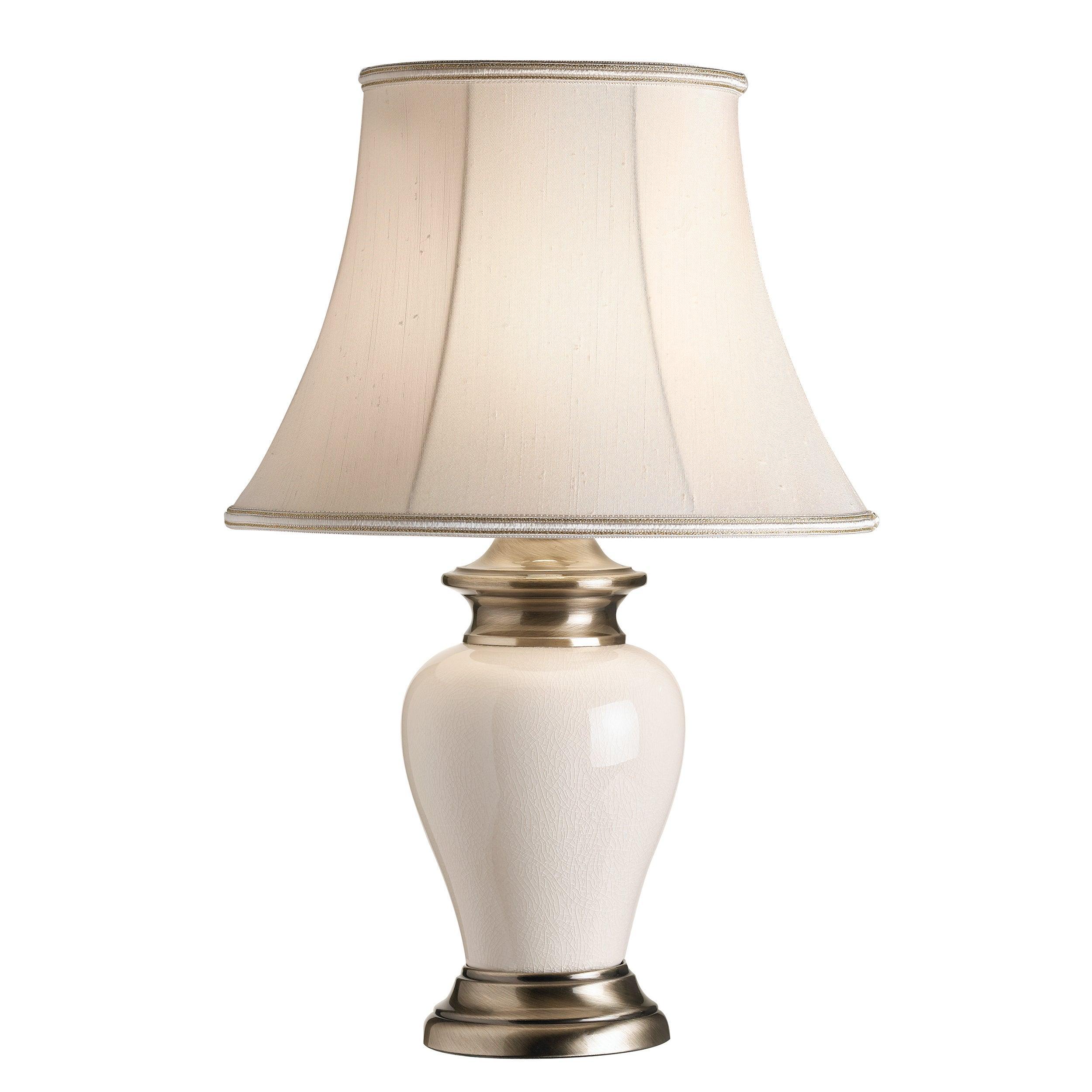 Dalston Cream Ceramic Table Lamp Base - Modern Home Decor Lighting for Bedroom, Living Room & Office