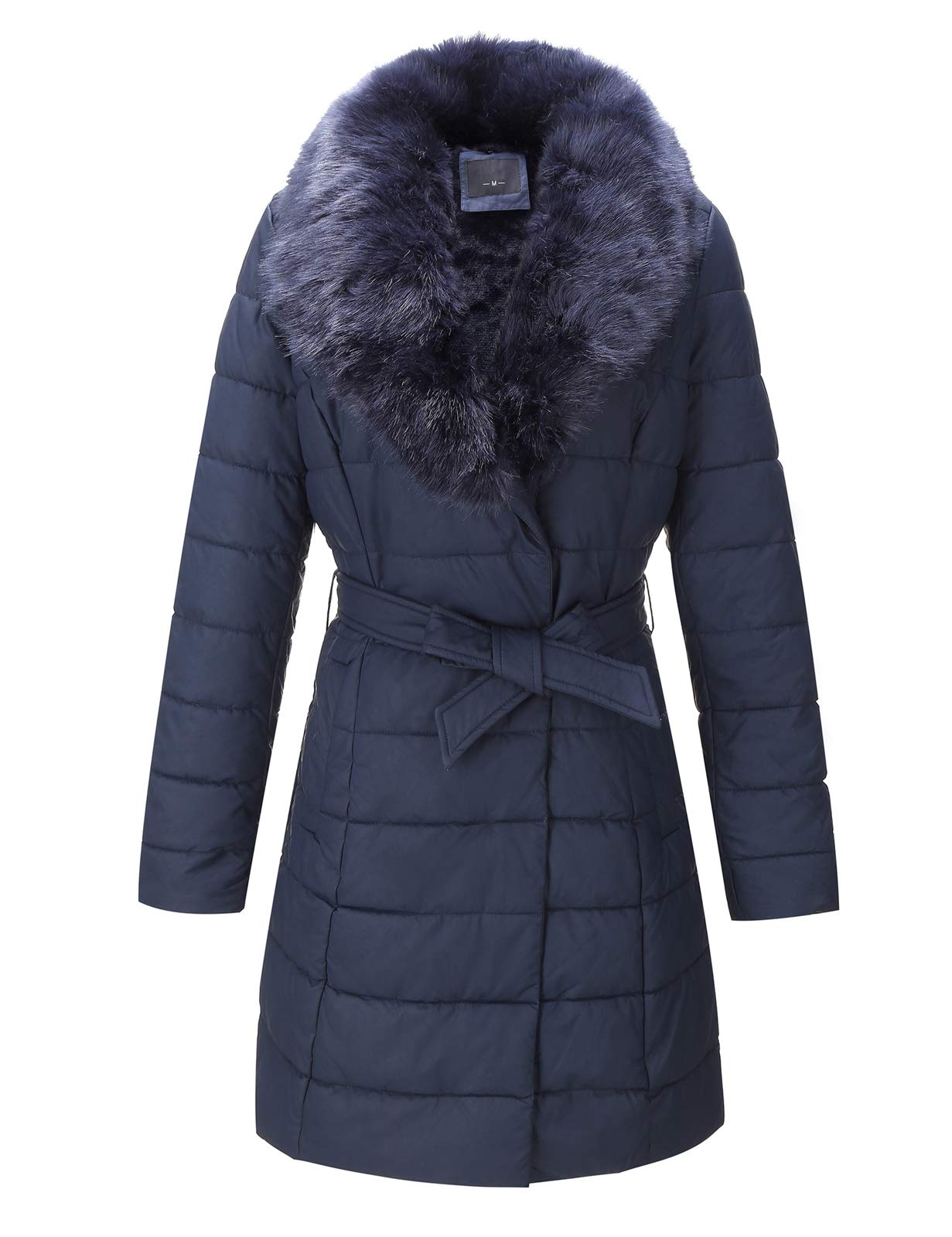 Stylish Women's Leather Puffer Jacket - Trendy Bubble Padded Long Coat with Removable Faux Fur Collar | Winter Fashion Outerwear for Casual & Streetwear Looks