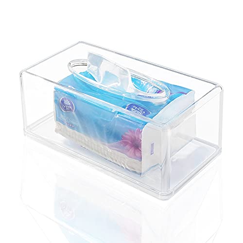 Premium Clear Acrylic Tissue Box Holder - Stylish Napkin Dispenser for Home, Office & Hotel Use - Durable Transparent Storage Rack for Tissues & Paper Napkins - Perfect for Living Room, Kitchen, Bathroom & Guest Rooms
