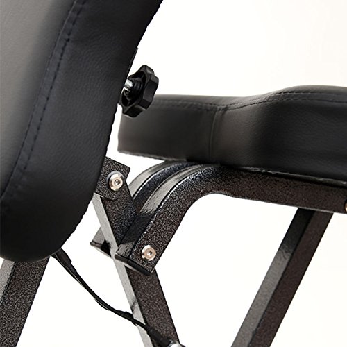Portable PU Leather Tattoo Chair with Adjustable Backrest - 44