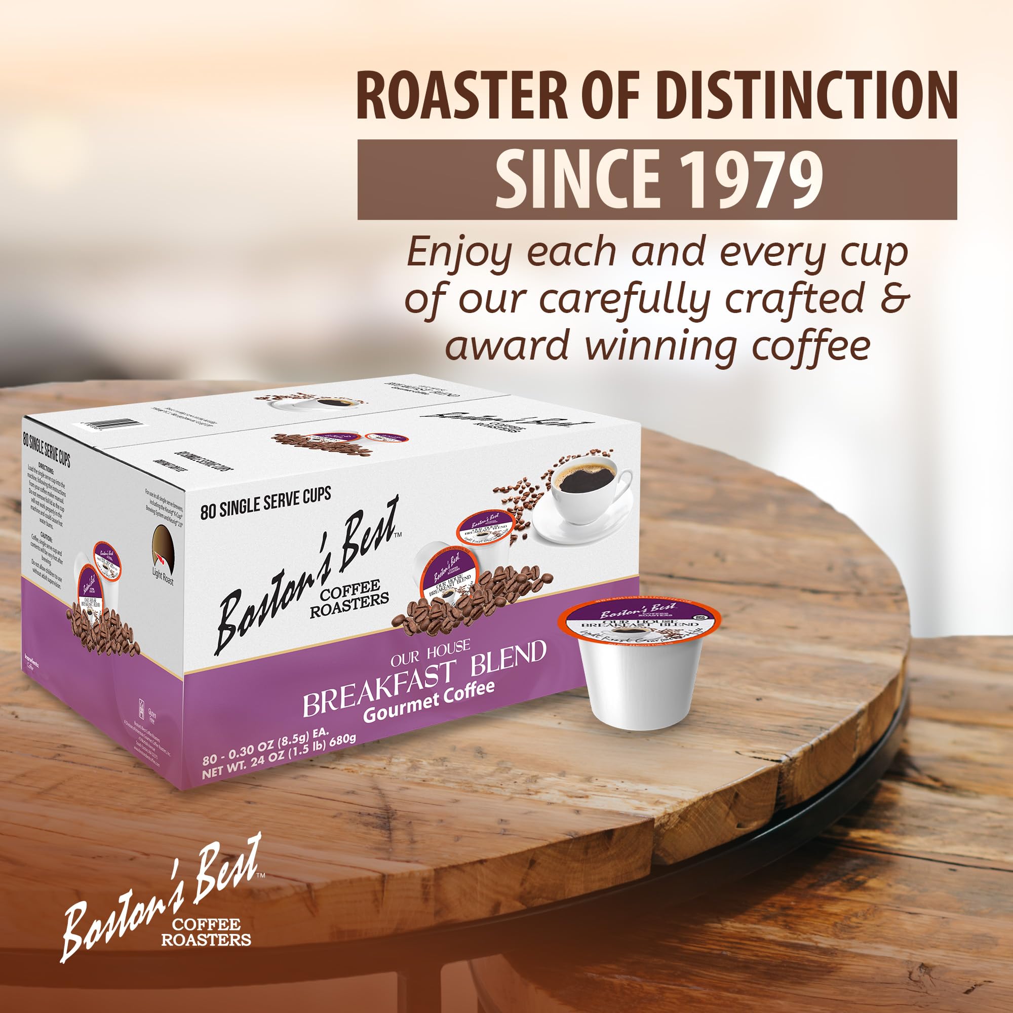 Boston's Best Light-Roast Coffee - Keurig® Compatible Pods for Breakfast (80 Cups)