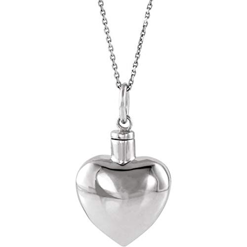 10K White Gold Heart Ash Holder Necklace - 18