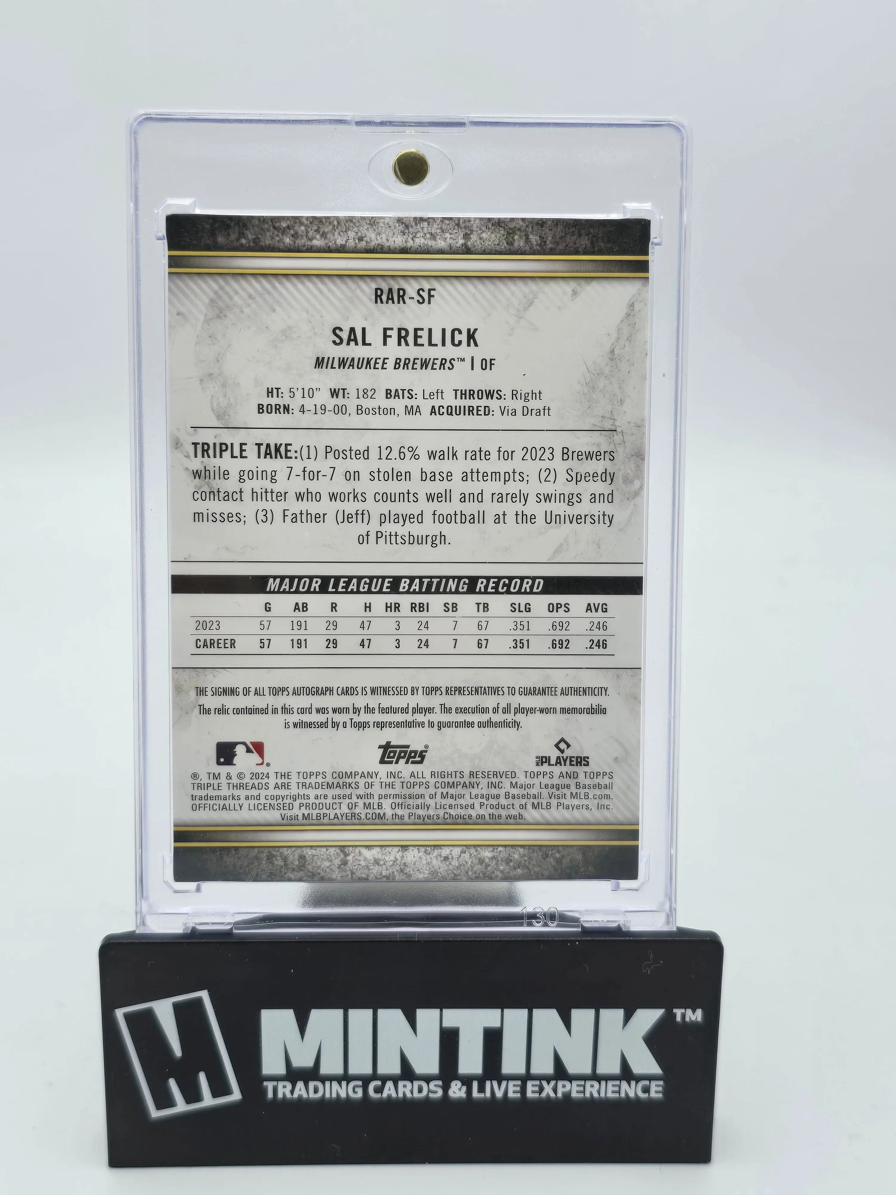 2024 Topps Triple Threads Baseball Sam Frelick Rookie Card RC Triple Patch Autograph /35 - Limited Edition Collectible for MLB Fans & Sports Memorabilia Enthusiasts