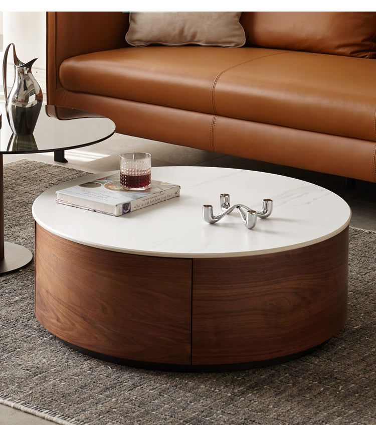 Handcrafted Black Walnut Coffee Table with Natural Slate Top - Perfect for Living Room, Lounge & Modern Home Decor