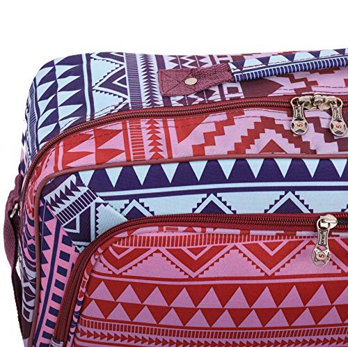 16 Inch Carry On Duffle Bag for Air Travel - Lightweight 19L Flight Approved Hand Luggage, Multi Aztec Design (Perfect as 2nd Bag or Underseat Personal Item for Weekend Trips & Business Travel)