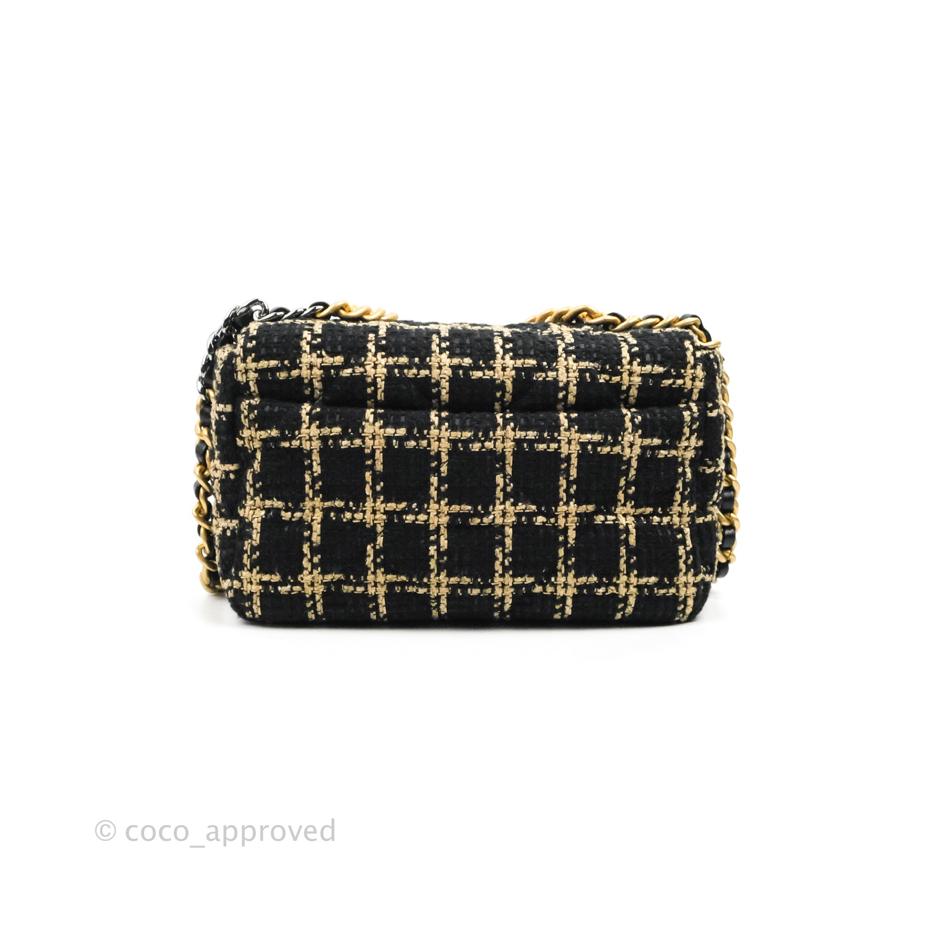 Chanel 19 Small Tweed Handbag in Black & Beige with Mixed Hardware - Luxury Crossbody Bag for Women, Perfect for Parties, Dating & Everyday Use