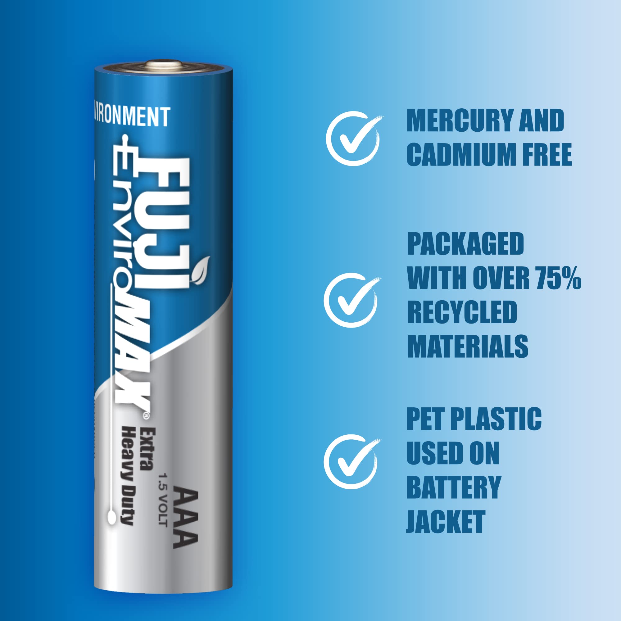 Fuji Batteries 3400BP20 EnviroMax AAA Heavy-Duty Alkaline Batteries (20 Pack) - Long-Lasting Power for Toys, Flashlights, Remote Controls & Electronic Devices