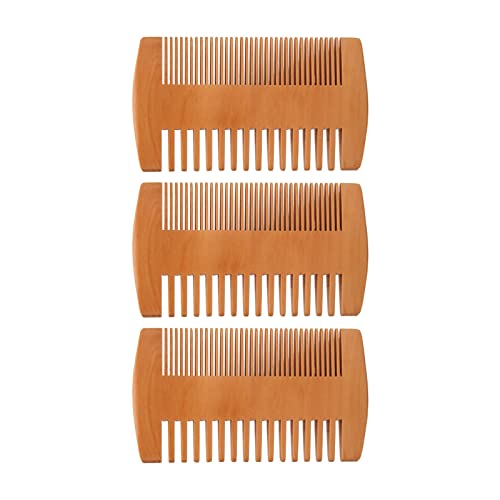 Premium Wooden Beard Comb for Men - Wide & Fine Teeth, Rounded Ends, Anti-Static Scalp Massager - Ideal for All Hair Types & Daily Grooming Routine