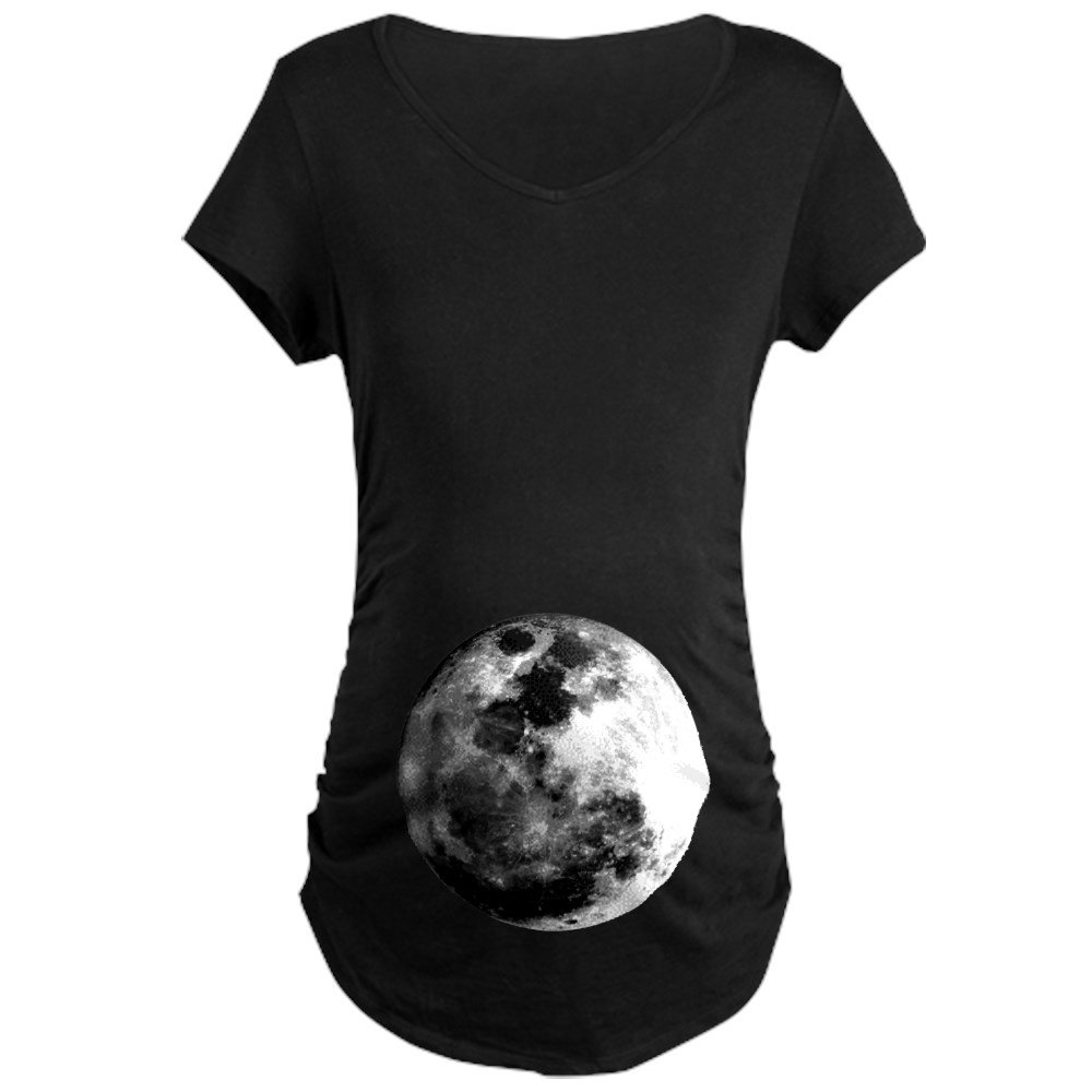 Full Moon Maternity Dark T-Shirt - Comfortable Pregnancy Tee for Expecting Moms | Perfect for Casual Wear, Baby Showers & Maternity Photos