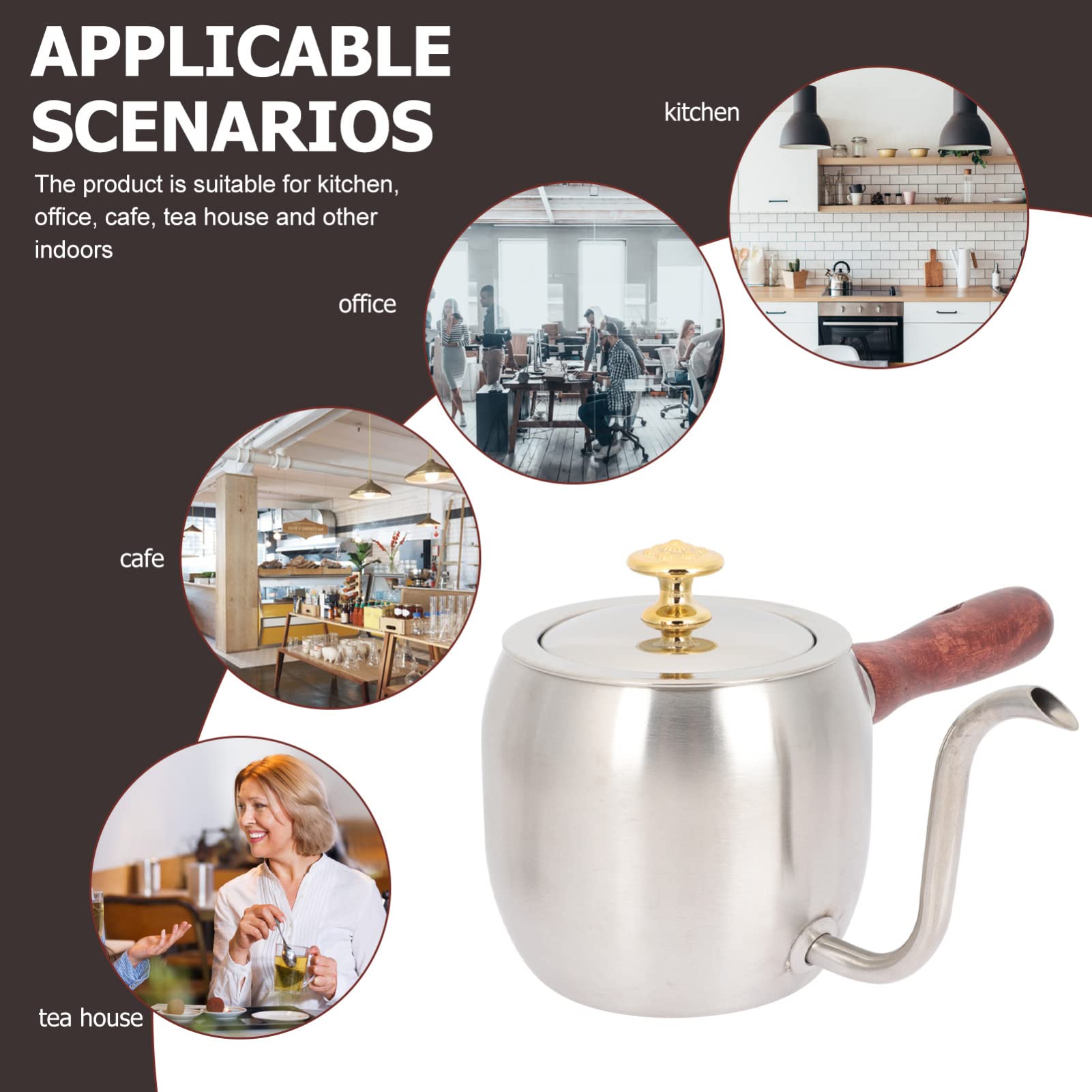 Premium Stainless Steel Gooseneck Kettle for Espresso, Drip Coffee & Turkish Coffee - Perfect for Home, Office & Specialty Brewing