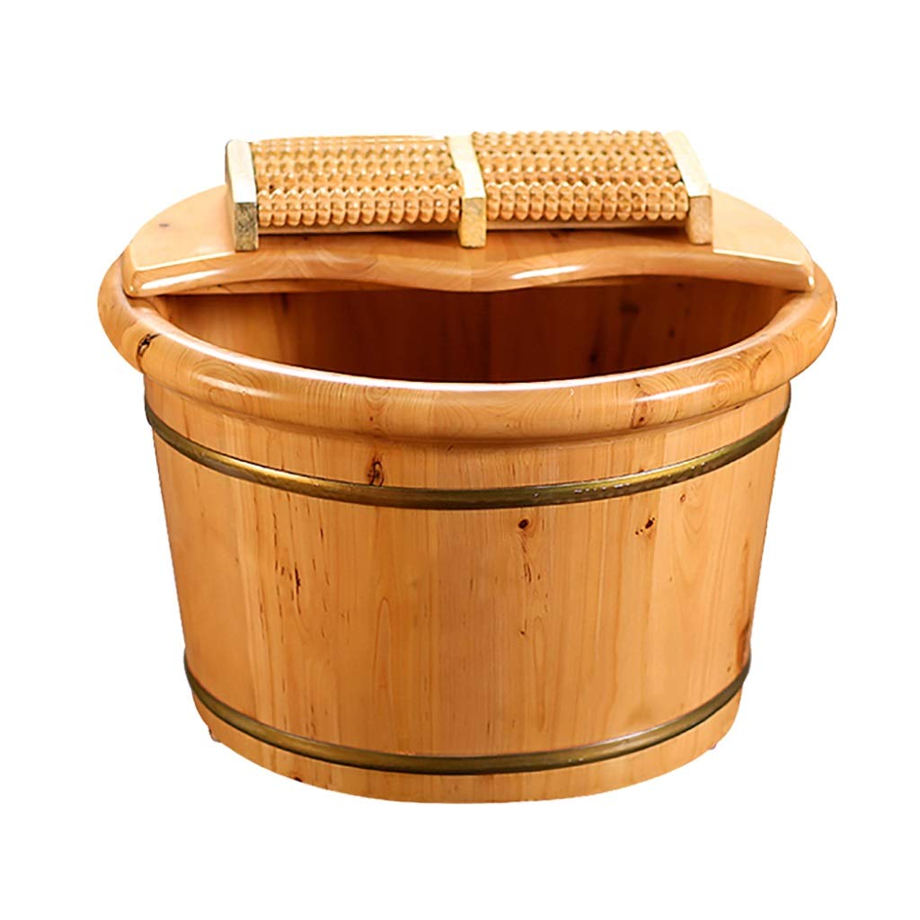 Wooden Foot Bath Tub for Home Spa - Relaxing Foot Massage & Sauna Set with Bucket - Perfect for Pedicures, Aromatherapy & Stress Relief