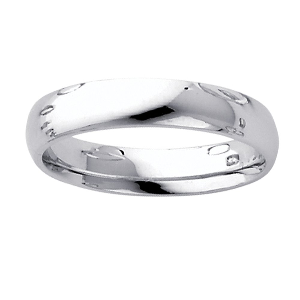 10K White Gold Comfort Fit Wedding Band for Women - 4mm Plain Endless Ring, Perfect for Everyday Wear, Anniversaries & Bridal Jewelry