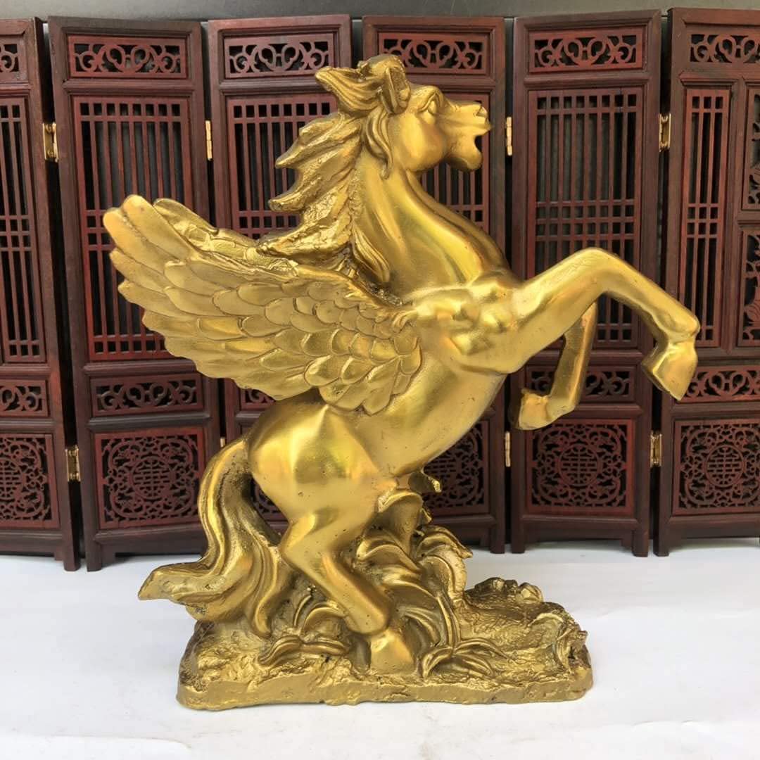 Bronze Pegasus Statue - Handcrafted Horse Sculpture, Angel Winged Horse Figurine for Home & Office Decor, Collectible Art Gift for Animal Lovers | Desktop Decoration, Shelf Display, Wedding Centerpiece