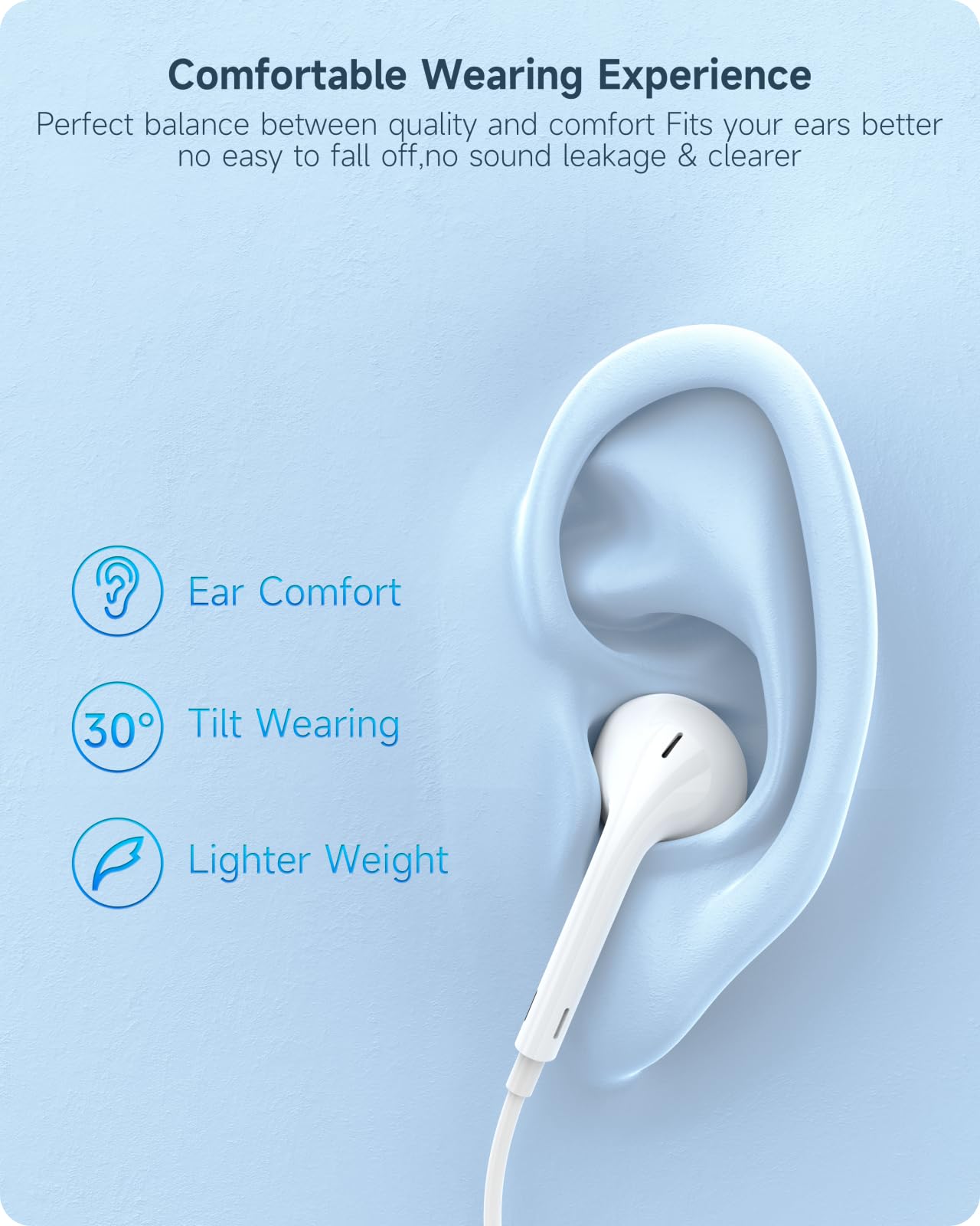 High-Quality Wired In-Ear Headphones with 3.5mm Jack - HiFi Stereo Sound, Noise Isolation & Built-in Mic for iPhone, Samsung, Huawei & Android Devices | Perfect for Commuting, Workouts & Gaming