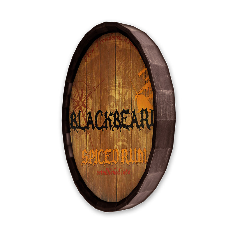 Blackbeard Barrel Top Tavern Sign - Vintage Pub Decor for Home Bar, Man Cave & Outdoor Patio - Perfect for Pirate Themed Parties & Nautical Decor