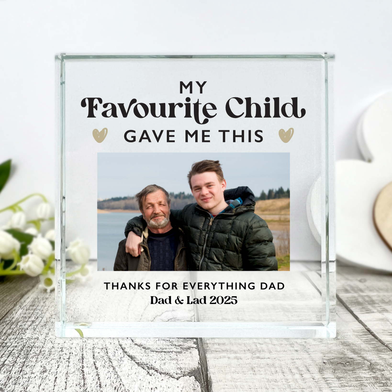 Personalized 'My Favorite Child Gave Me This' Photo Crystal Keepsake - Perfect for Mother's Day, Birthday Gifts & Family Keepsakes