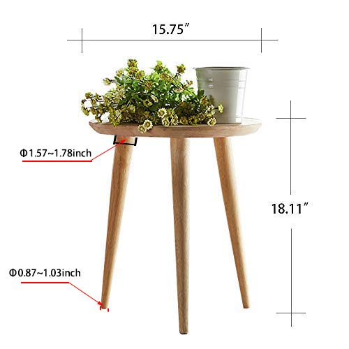 Solid Wood Round Side Table - 18.11 Inch Small Accent End Table for Living Room, Bedroom & Office | Natural Wooden Coffee Table with Nesting Design | Perfect for Sofa, Lounge & Home Decor