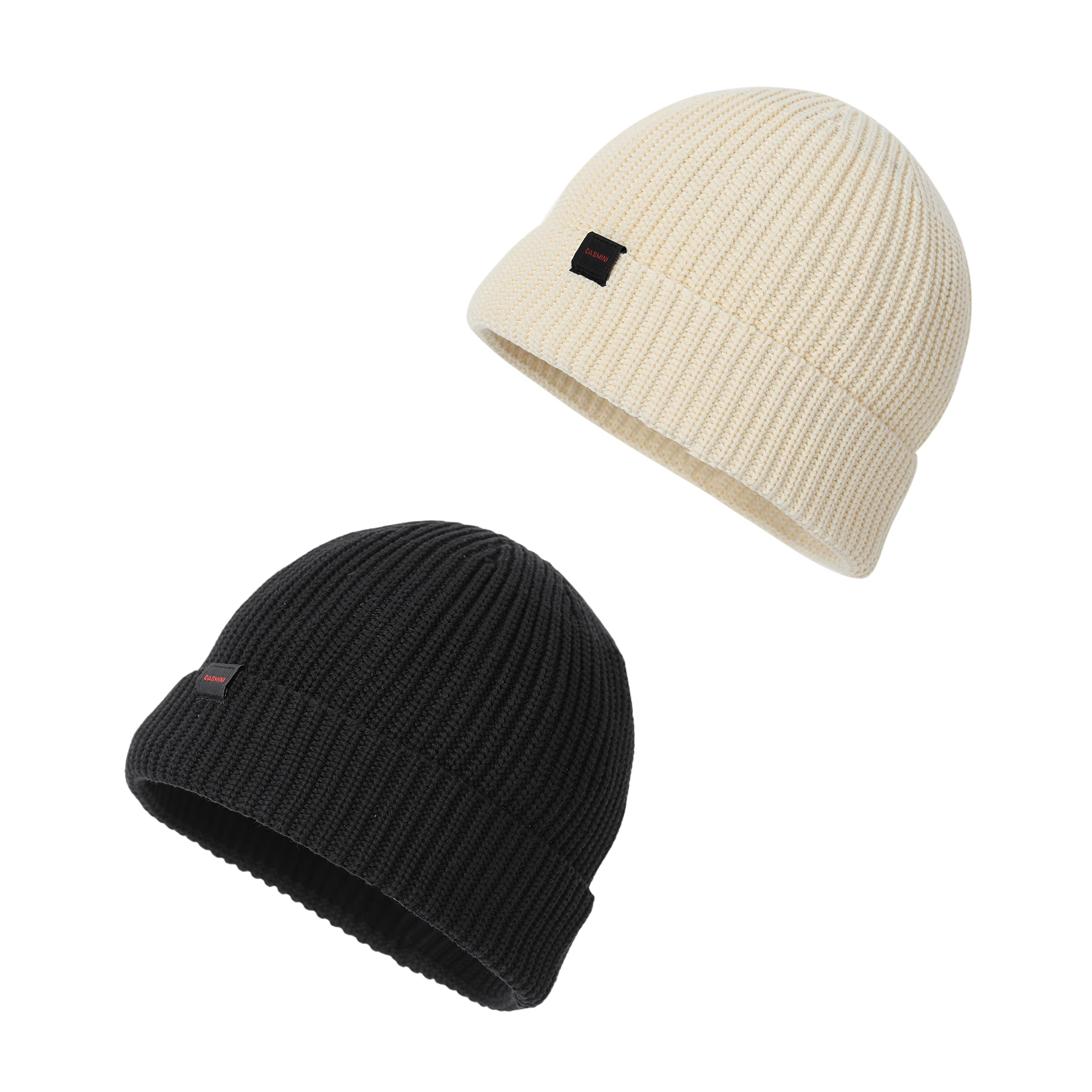 DASMINI Fisherman Beanie Hats for Men & Women - Warm Knit Trawler Skull Cap & Watch Cap for Spring & Fall - Cozy Short Hats for Outdoor Activities, Hiking, and Winter Sports