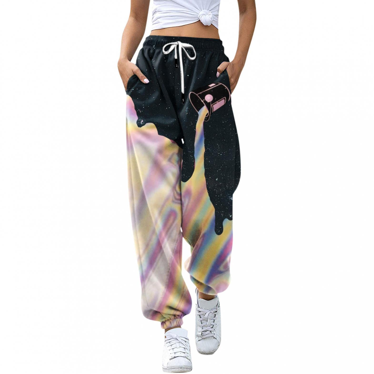 Women's Drawstring Joggers - Comfortable Yoga & Workout Sweatpants with Pockets - Loose Lounge Pants for Running, Gym, Travel & Relaxation at Home