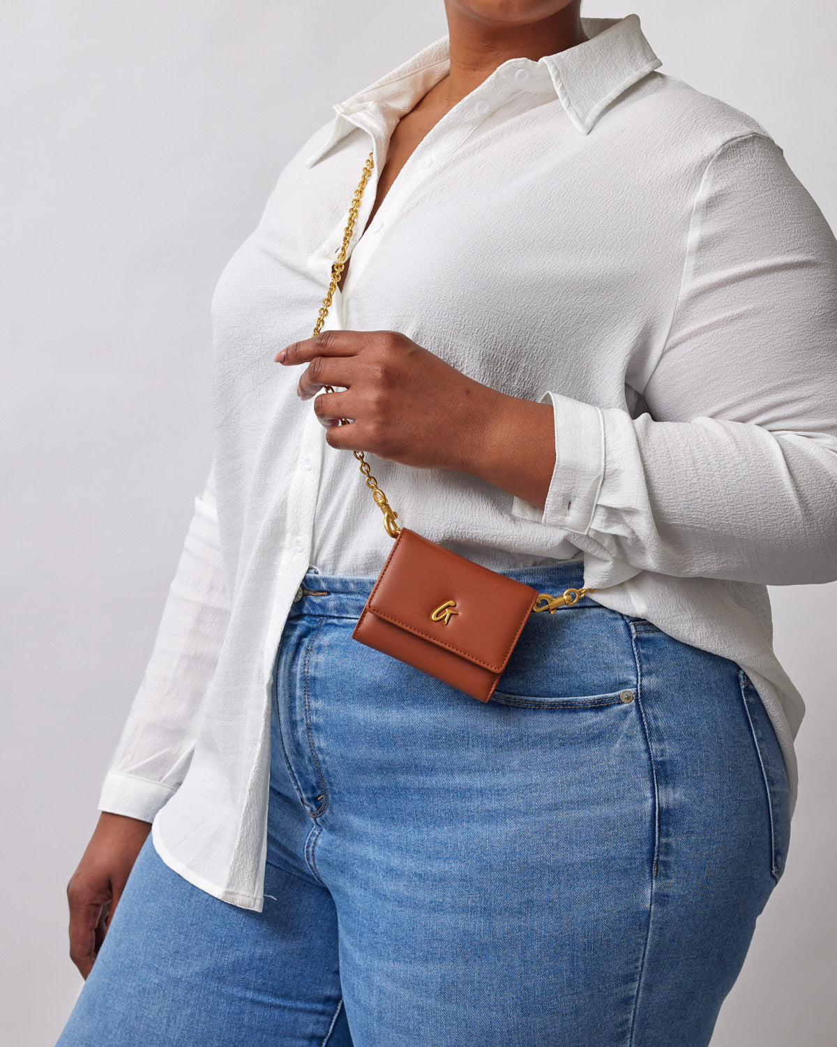 Standard Gold Compact WOC Crossbody Bag in Brown - Stylish & Functional for Everyday Use, Work, and Travel