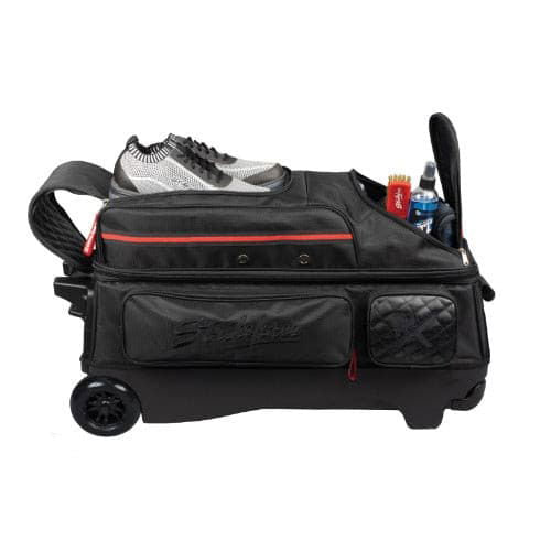 KR Strikeforce Diamond Black Triple Roller Premium Bowling Bag - Durable 3-Ball Rolling Case for Professional & League Bowlers - Perfect for Tournaments, Practice & Travel