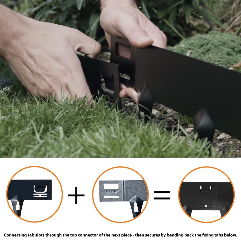 Flexible Decorative Steel Garden Lawn Edging - 5 Pack (16.25 Linear Feet) | 4