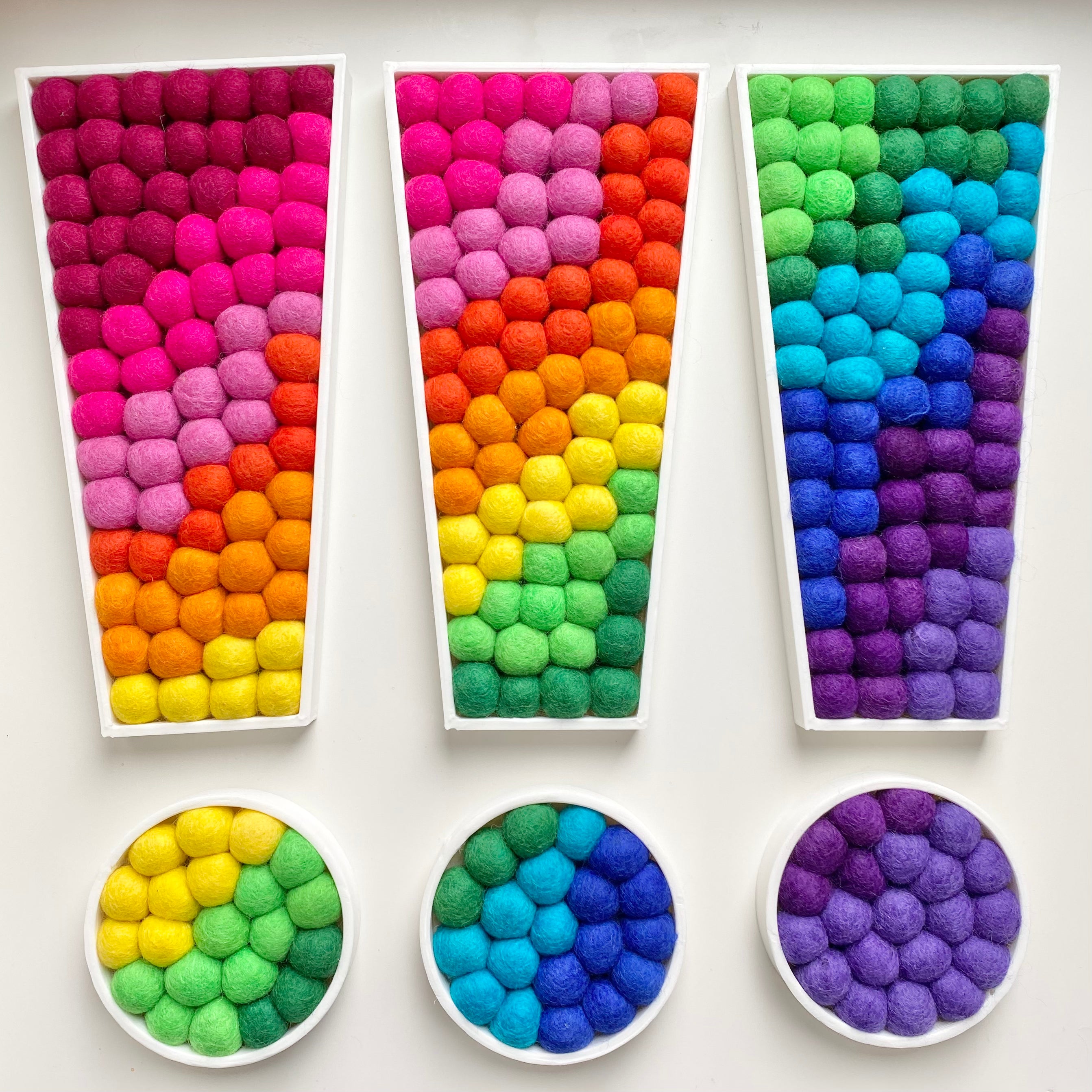 Handmade Felt Ball Exclamation Point Wall Decor - Unique Boho Home Decoration for Living Room, Bedroom, Nursery & Office