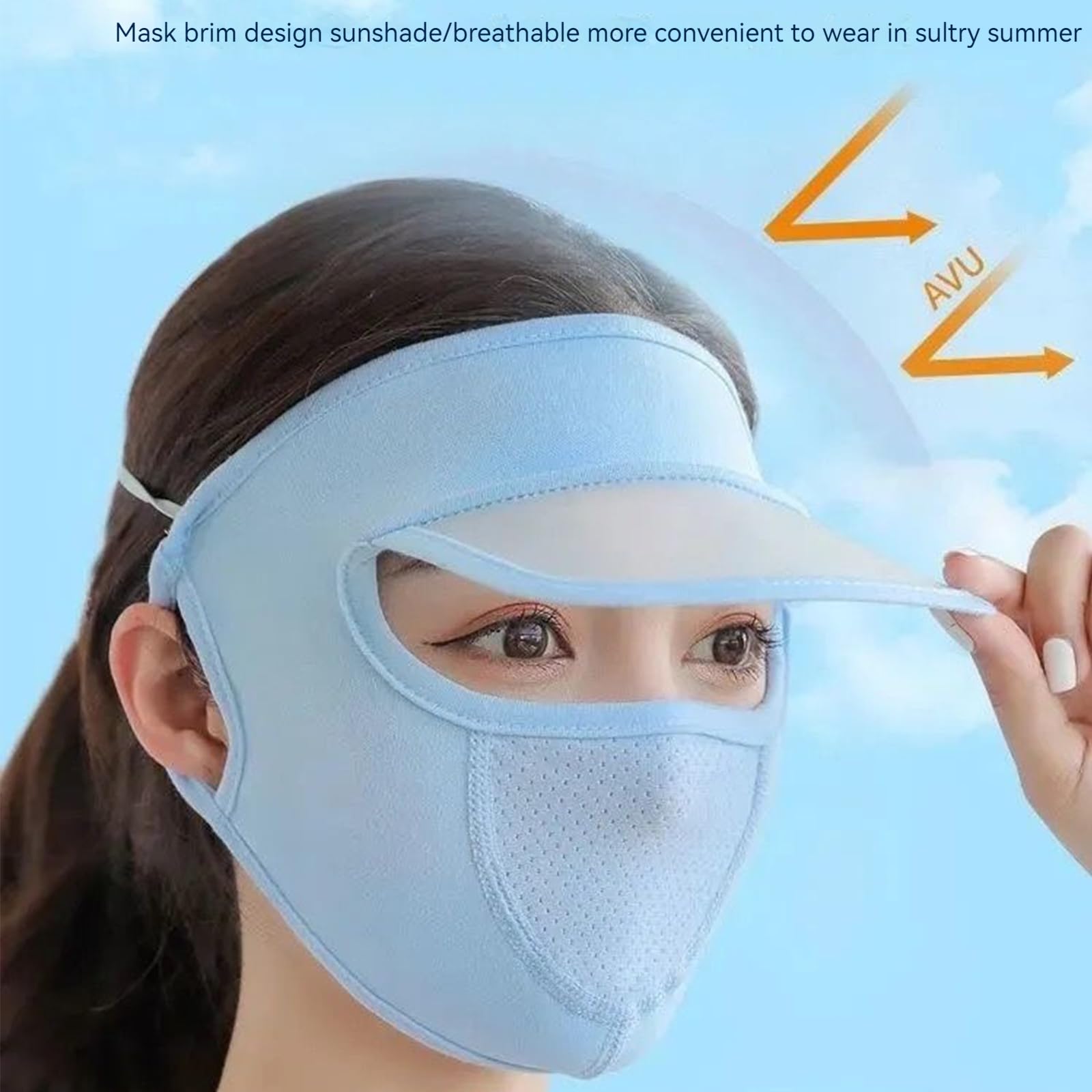UV Protection Full Face Sunscreen Mask for Women - Ice Silk Vinyl Summer Sun Shade Hat with Wide Brim | Outdoor Activities, Beach, Hiking, Gardening & Driving