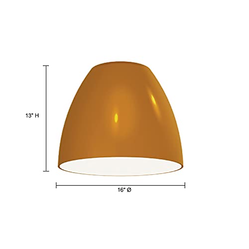 Jesco Lighting AP16S02AM 16-Inch Cased Glass Diffuser for Pendant or Wall Sconce - Amber with White Interior - Perfect for Dining Room, Bedroom, and Hallway Lighting