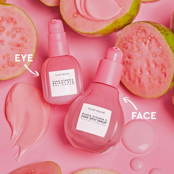 Guava Vitamin C Brightening Eye Gel Cream - Dark Circle Treatment & Under Eye Puffiness Relief | Glow Recipe | Hydrating Eye Care for Morning & Night Routine