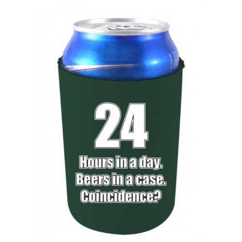 24-Hour Collapsible Can Cooler - Insulated Beer Sleeve for Cans & Bottles - Portable & Foldable - Hunter Green - Perfect for Camping, BBQs & Outdoor Parties
