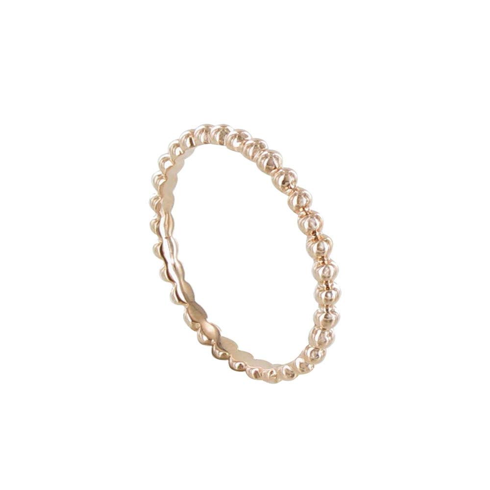 Elegant Pink Gold Plated Balls Ring for Women - Trendy Stackable Minimalist Jewelry - Perfect for Everyday Wear, Date Nights & Gift Giving