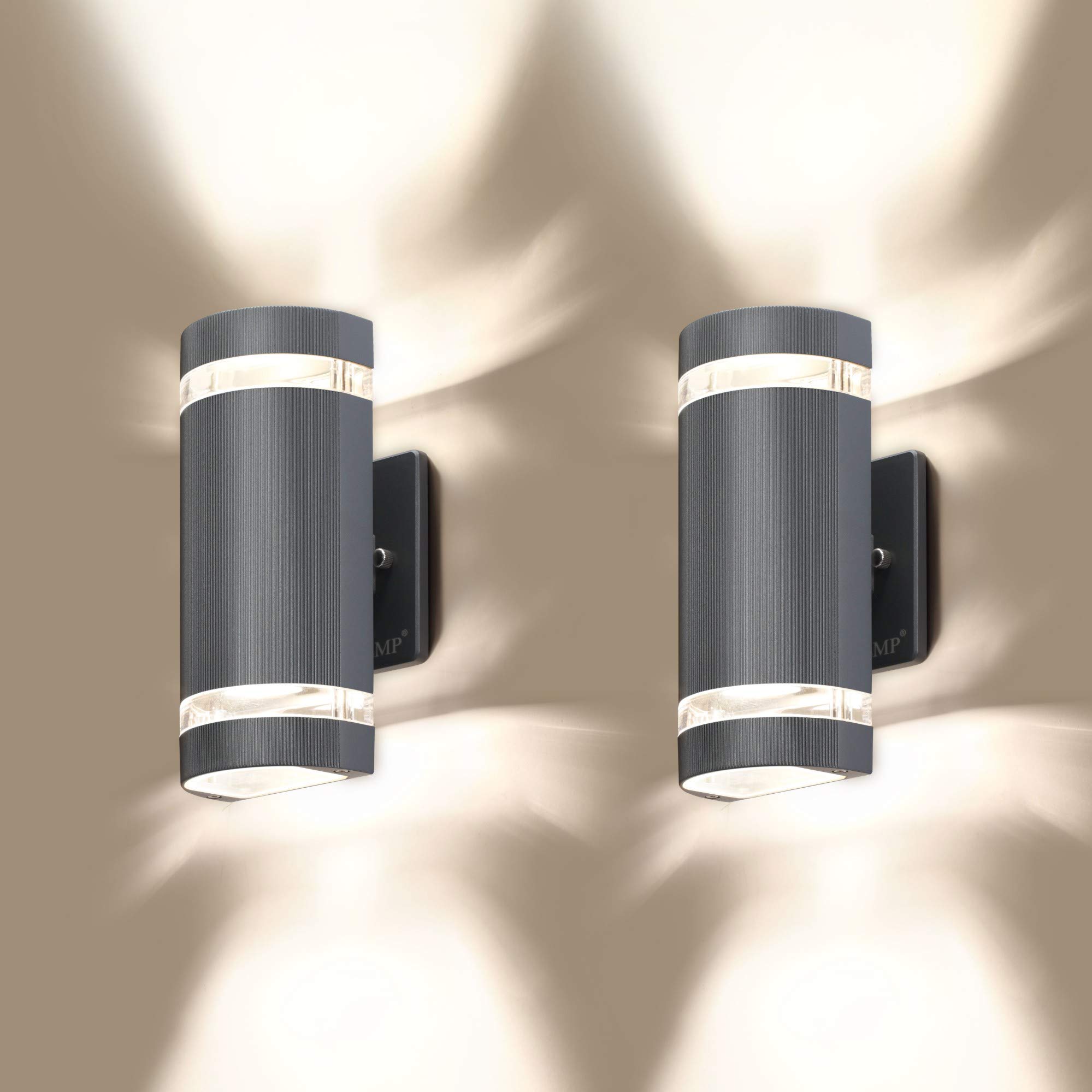 2 Pack LED Semi Cylinder Up and Down Wall Lights - 3000K Warm White, 5W Waterproof Outdoor Lighting with ETL Certificate - Perfect for Patio, Garden, and Exterior Home Decoration