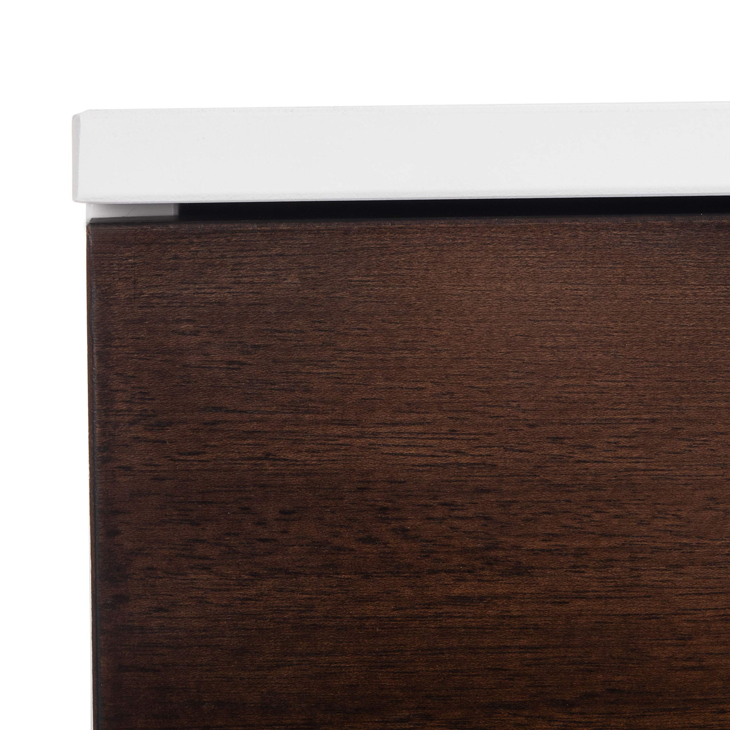 Safavieh Genevieve Modern Nightstand - Walnut & White Mahogany Finish, 2-Drawer Bedside Table for Bedroom, Living Room, or Office Storage