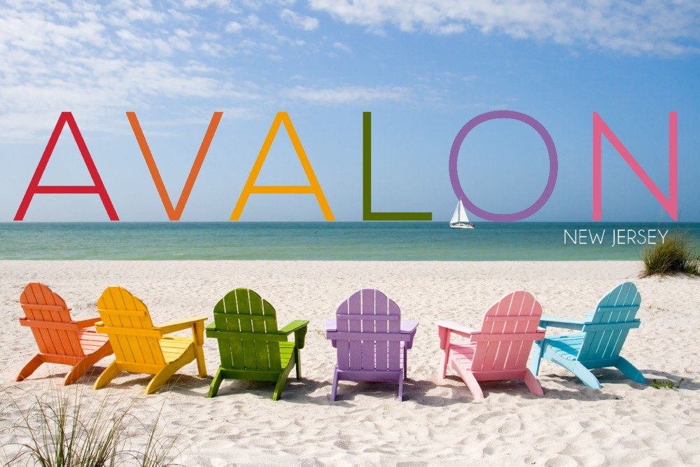 Lantern Press Avalon New Jersey Beach Chairs Art Print - 12x18 Wrapped Canvas Wall Decor for Coastal Living Room & Beach House Decor