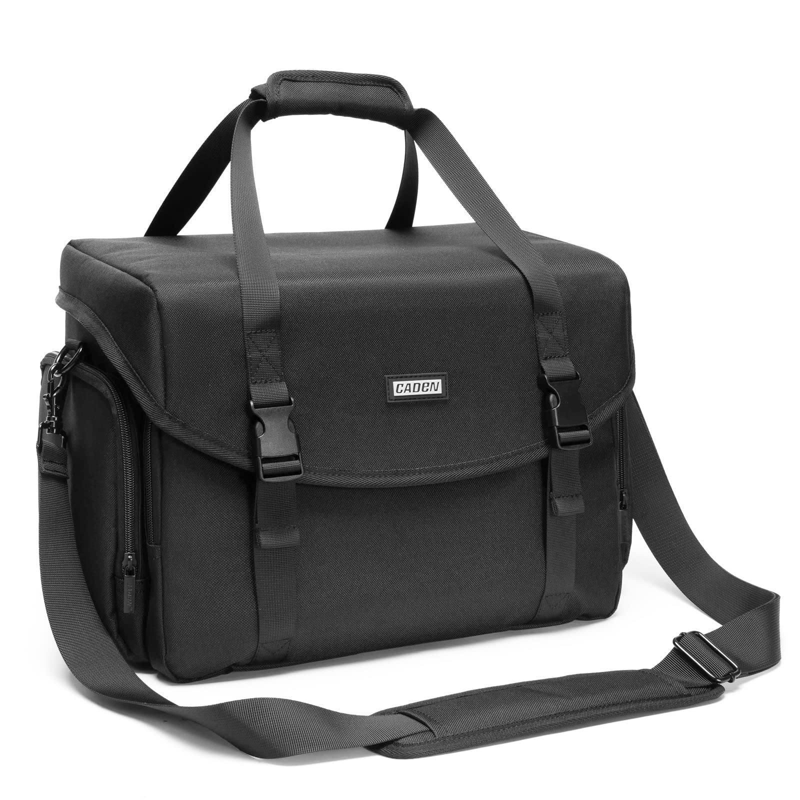 Waterproof DSLR Camera Shoulder Bag with Tripod Holder - Compatible with Nikon, Canon, Sony Mirrorless & SLR Cameras - Durable Messenger Case for Travel, Hiking & Photography (Black, Large)