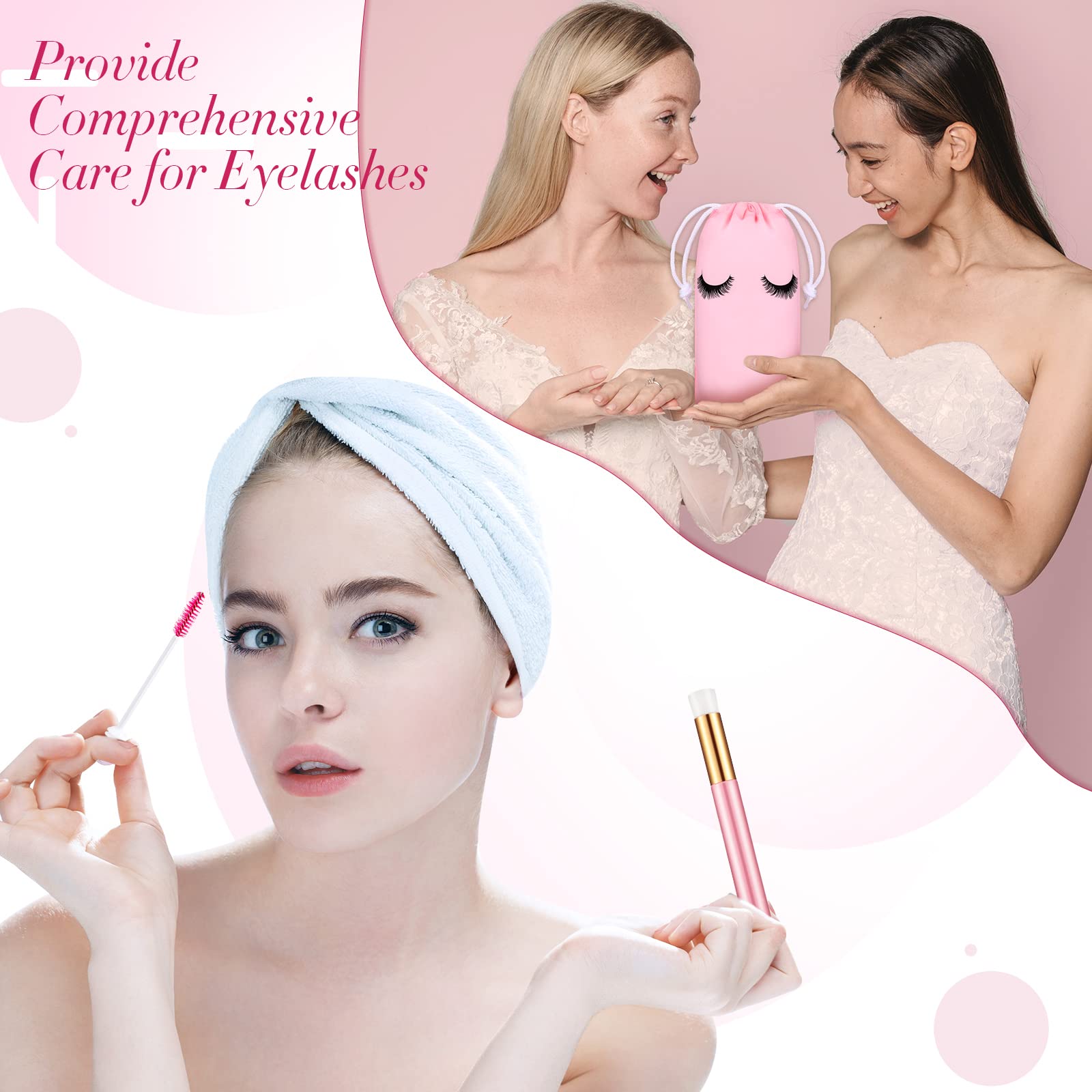 8 Pcs Lash Shampoo Brushes Set with Eyelash Aftercare Kit - Includes 8 Disposable Mascara Brushes, Foam Pump Bottles & Extension Care Cards | Eyelash Extension Aftercare Accessories for Professional & Home Use | Perfect for Salons, DIY Lash Extensions & Makeup Artists