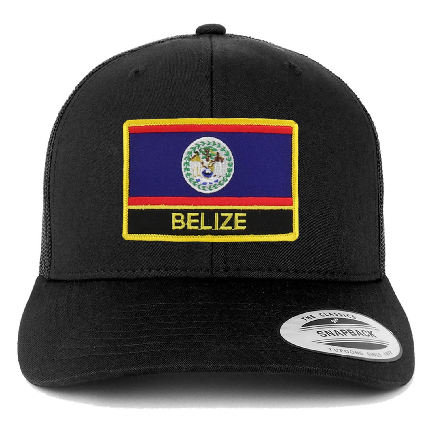 Trendy Belize Flag Patch Retro Trucker Mesh Cap - Stylish Adjustable Hat for Men & Women - Perfect for Outdoor Activities, Travel, and Patriotic Events