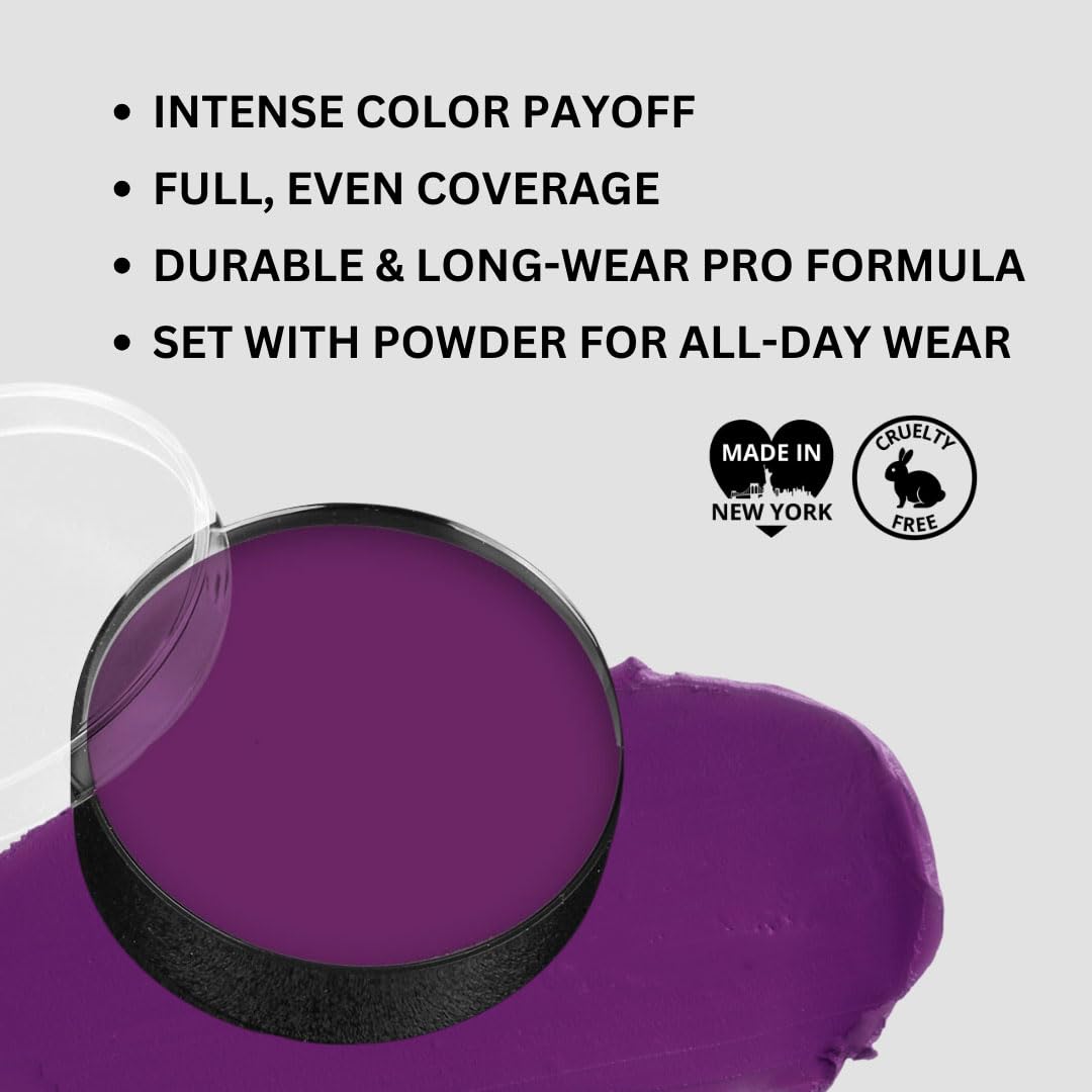 Mehron Makeup Color Cups - Purple | Professional Face & Body Paint for Halloween, Cosplay & Theater | Vegan & Cruelty-Free