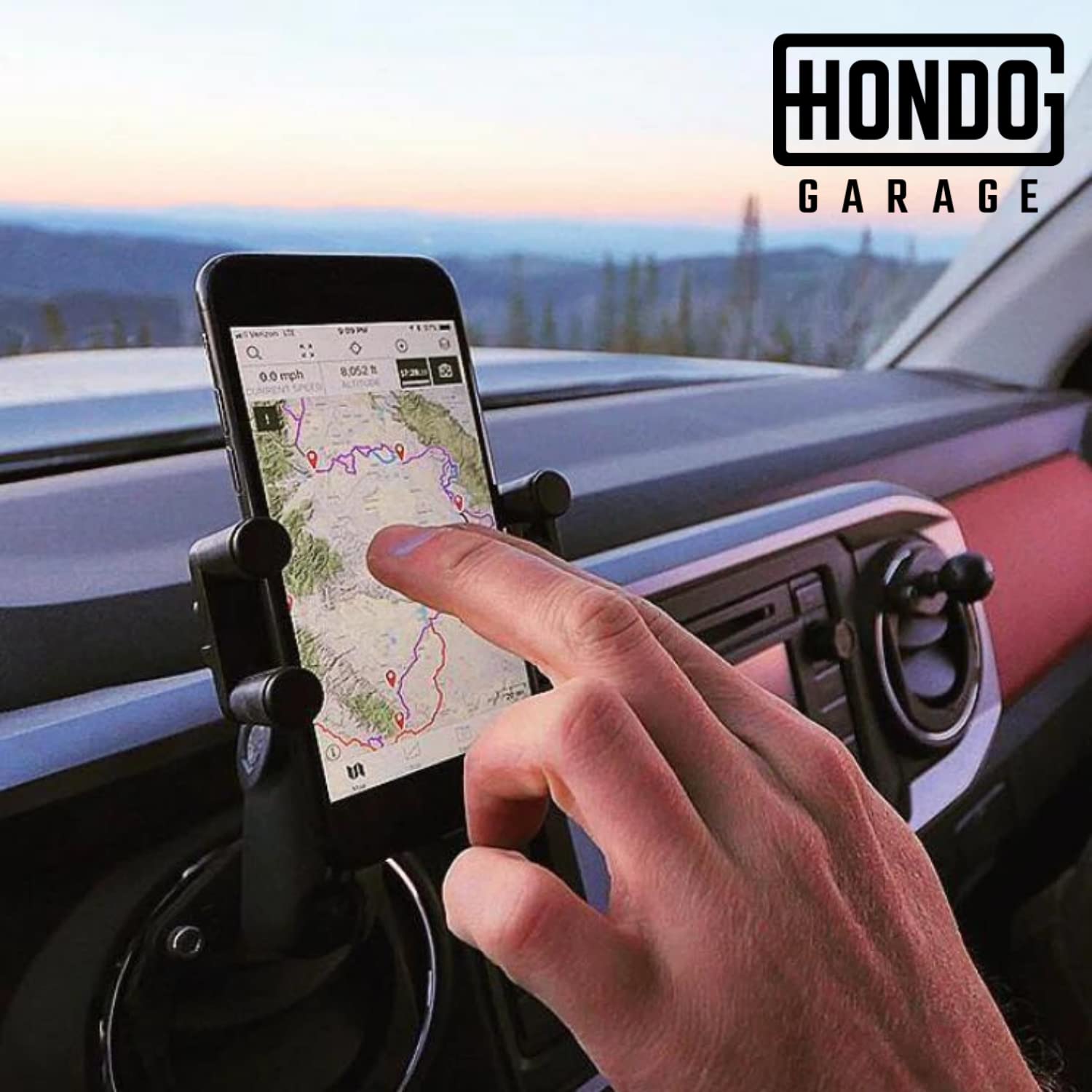 Hondo Garage Toyota Tacoma Phone Mount - Heavy Duty All Metal CNC Machined Car Vent Phone Holder with 90 lbs Clamping Force | Made in USA | Perfect for Off-Roading, Commuting & Hands-Free Navigation