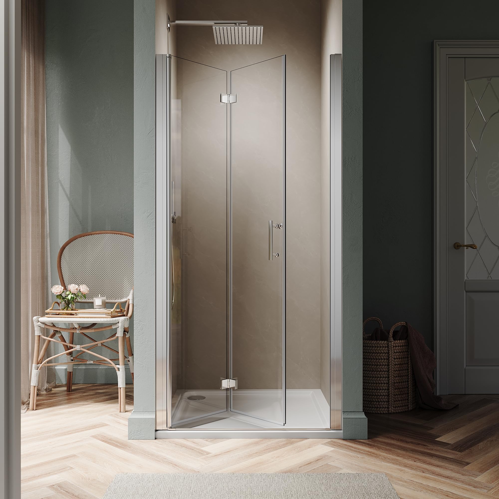 Semi-Frameless Bi-Fold Shower Door 36