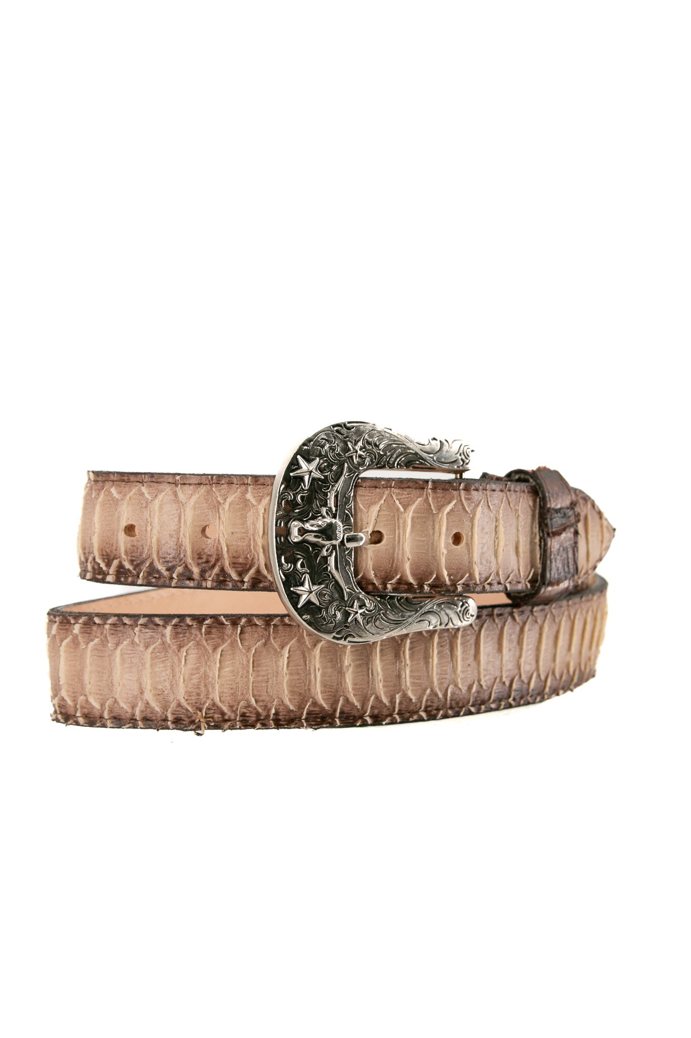 Python Longhorn X Buckle Cowboy Belt - Genuine Leather Western Belt for Men - Perfect for Rodeo, Country Music Festivals & Western Fashion Outfits