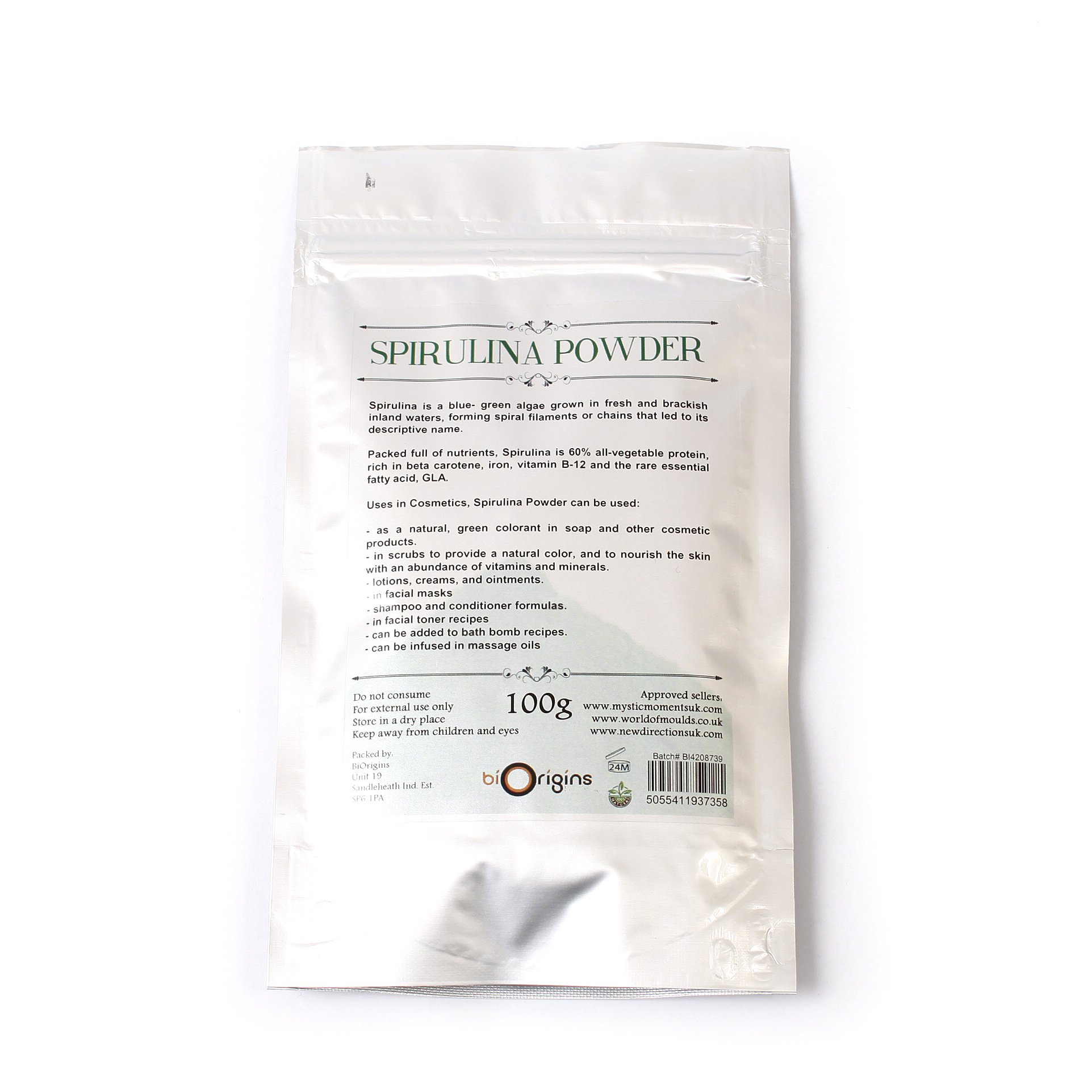 Organic Spirulina Powder 100g - Superfood for Energy, Detox & Immunity Boost - Perfect for Smoothies, Juices & Healthy Recipes